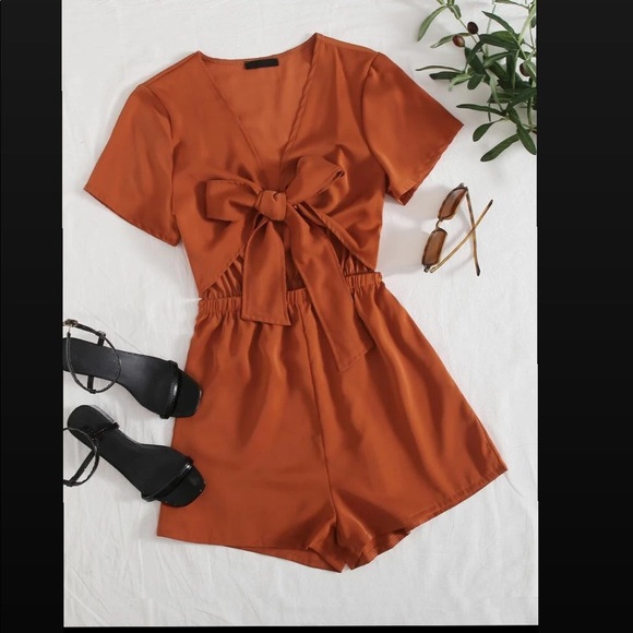 Tie Front Cut-out Romper